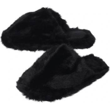 Image 1 of Дамски пухкави пантофи в черен цвят