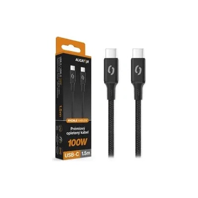 Aligator DATKP77 Datový PREMIUM 5A 100W USB-C/USB-C černý