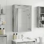 vidaXL Шкаф с огледало за баня Циментено сиво 43 x 16 x 62.5 см (889138)