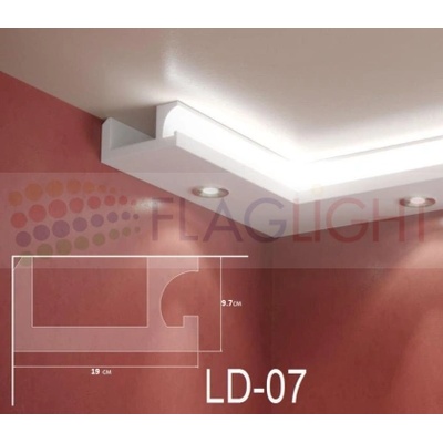 Ld-07 Декоративен профил за скрито led осветление ► 2метра (ld07)