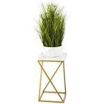HowHomely Стойка за цветя LOFT 40x24 см златист/бял (DD0334)