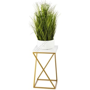 HowHomely Стойка за цветя LOFT 40x24 см златист/бял (DD0334)