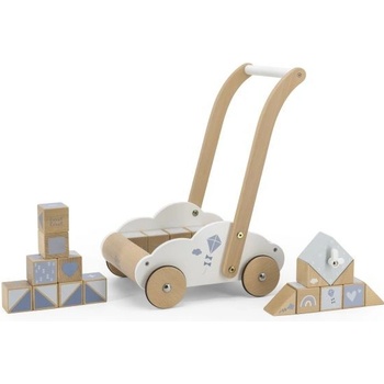 Label Label Dětský vozíček s kostkami, modrý