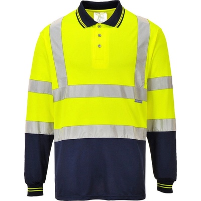 Portwest Polokošile S279 dlouhý rukáv reflexní Žlutá/navy S
