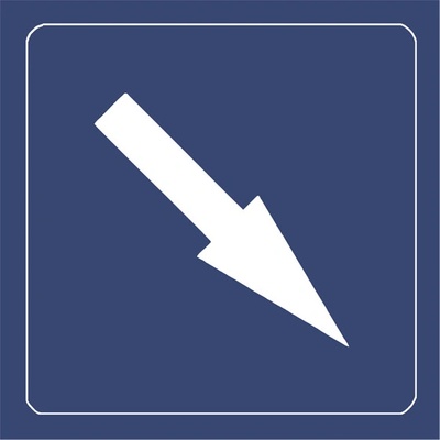 DUKO ŠIPKA ŠIKMÁ symbol modrý Formát: 90 x 90 mm