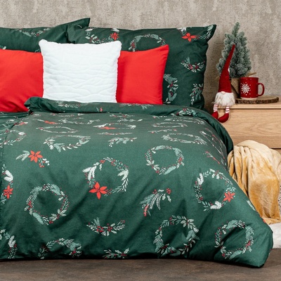 4Home Vánoční bavlna povlečení Poinsettia 140x220 70x90