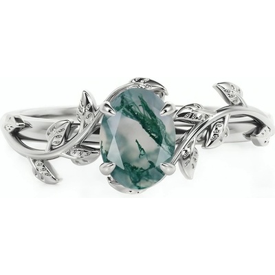 LUNICA Stříbrný prsten MECHOVÝ ACHÁT 0683_7