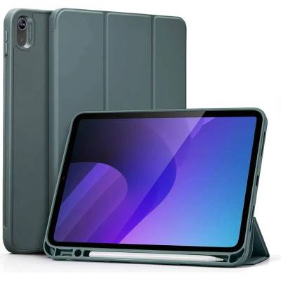 ESR Rebound Pencil Case - полиуретанов калъф с поставка и отделение за Apple Pencil за iPad 10 (2022) (тъмнозелен)