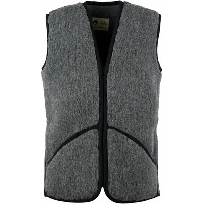 Vlnka pánska vlnená vesta s bočným zipsom čierna