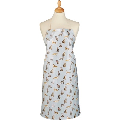 Cooksmart Modrá bavlněná zástěra Curious Cats