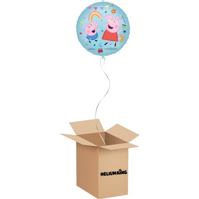HeliumKing Balónový box Peppa Pig kruh modrý 46 cm