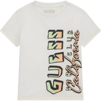 GUESS Бяла тениска за мини момче с двуцветен надпис Guess Surf Club