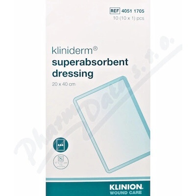 Kliniderm Superabsorpčný obväz 20 × 40 cm 10 ks