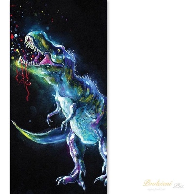 JERRY FABRICS Osuška Dinosaur Black 70 x 140 cm