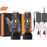  Комплект от 2 броя LED крушки с лупа, Y10 H7, 200%, 50W 6400LM, 6000K, 360° Canbus без грешки - 12V