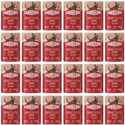 CARNILOVE Cat Pouch Gravy Rabbit Kittens 24x85 g