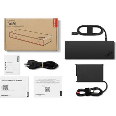 Lenovo ThinkPad Smart Dock 5500 Docking station USB4 HDMI 2xDisplayport (DP) 2xUSB-C LAN (RJ-45) 1GbE 4xUSB 135Watt Europe (EU) (40BC0135EU)