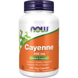 NOW NOW Cayenne 500mg, 250 Veg Capsules - fitnesdobavki - 35,01 лв