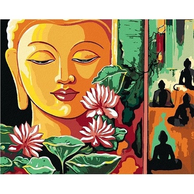 zuty Malování podle čísel Asijský buddha 40 x 50 cm bez rámu a bez vypnutí plátna
