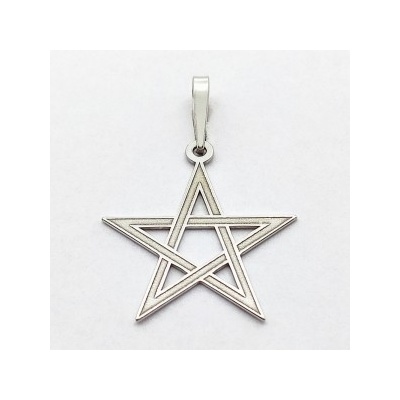 Zlato minerály Stříbrný přívěsek pentagram SP5982mn