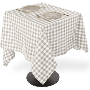 Tiseco Home Studio Памучна покривка за маса 150x150 cm Gingham - Tiseco Home Studio (9674TAUPE)