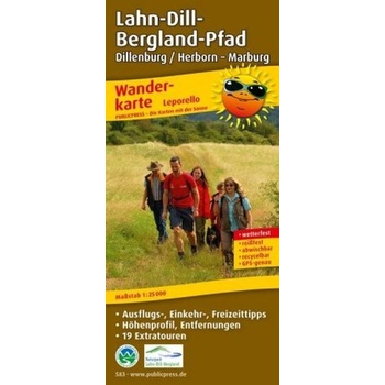 PublicPress Wanderkarte Lahn-Dill-Bergland-Pfad, 34 Teilktn.