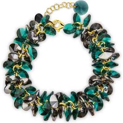 Spark zelenošedý se Swarovski Elements Frou Frou BDG6428EMSN Emerald+Silver Night
