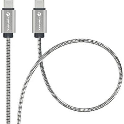 Forcell Кабел Forcell - F-Energy Metal C239, USB-C/USB-C, 100W, 2 m, сребрист (5903396378478)