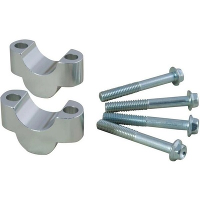 Sada na zvýšení řídítek + 20 mm (průměr 22 mm) vč. šroubů, RTECH (stříbrná)