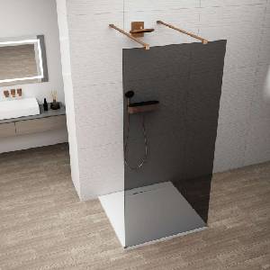 POLYSAN Esca - Душ стена Walk-In 100x210 см, Antidrop, опушено стъкло/матова мед ES1210-10 (ES1210-10)