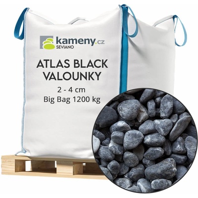 Kameny.cz Atlas Black valounky Vyberte si balení: Big Bag 1200 kg s dopravou*, Vyberte si velikostní frakci: 2 - 4 cm