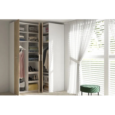 BRW Ъглов гардероб flex-бял/дъб сонома-170*116*240 (f57-szafa_zestaw_21-bi/dso)