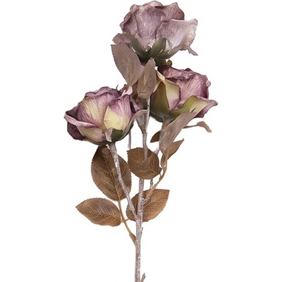 Fialová umělá květina růže s vintage nádechem - 83 cm - Clayre & Eef