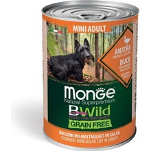 Monge Bwild Mini Adult Grain Free Kačacie kúsky v omáčke s tekvicou a cuketou 400 g