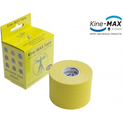 KineMAX Kinesiologický tejp MAX SUPER Cotton žlutý 5 x 5 cm