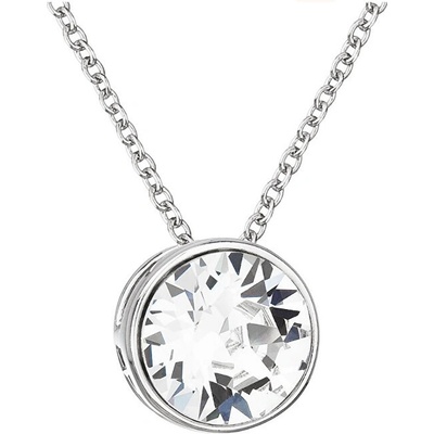 Evolution Group Strieborný náhrdelník s krištálom Swarovski biely okrúhly 32069.1