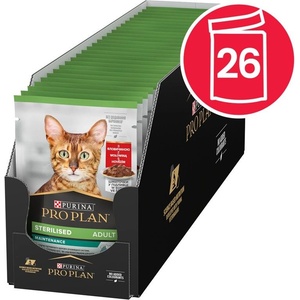 PRO PLAN PURINA PRO PLAN CAT STERILISED MAINTENANCE консерви говеждо 26 x 85 г