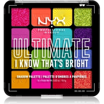 NYX Cosmetics Ultimate Shadow Palette сенки за очи цвят I Know That's Bright 16 бр