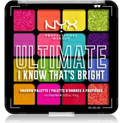 NYX Professional Makeup Ultimate Shadow Palette сенки за очи цвят I Know That's Bright 16 бр