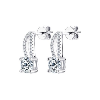 Nubis stříbrné náušnice s moissanity MN145