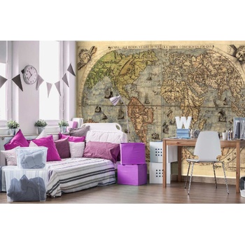 DIMEX ART Самозалепваща се флизелинова фототапета карта на древен свят 375 x 250 см