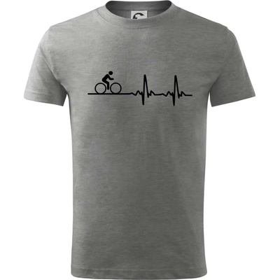 Cyklo ekg bicykel tričko detské tmavosivý melír