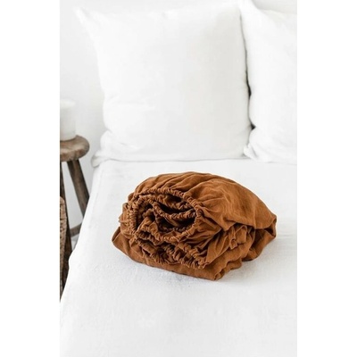Magic Linen Ľanové prestieradlo Cinnamon 180x200x20