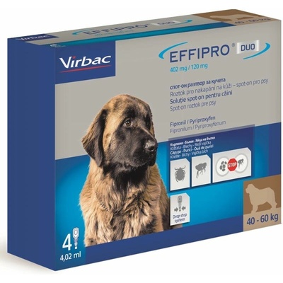 Virbac Effipre DUO Dog XL 40-60kg 402 120 mg 4x4,02ml