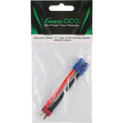 Gens ace tattu Адаптер преходник Deans T конектор мъжки male към EC3 женски female adapter GEADM2E3F (GEADM2E3F)