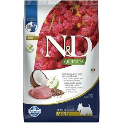 N&D Quinoa Dog Senior Mini Grain Free Lamb Green Apple & Coconut 5 kg