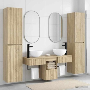 vidaXL Комплект мебели за баня 5 бр. Дъб сонома 33 x 34, 5 x 160 см (3406005)