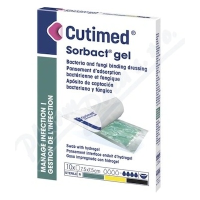 Cutimed Sorbact gel 7,5 x 7,5 cm antimikrob.kryt.10 ks