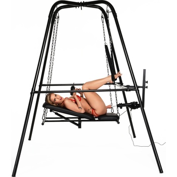 Master Series Throne Deluxe Adjustable Sling with Sex Machine Black