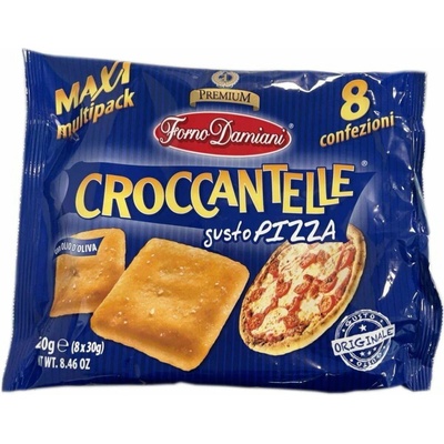 Damiani slané snacky v tvare focaccie s príchuťou pizza 240 g